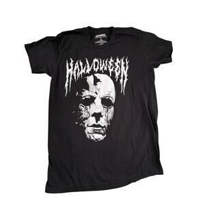 Halloween Michael Myers Horror Movie Graphic T-Shirt Black Small Slasher Tee